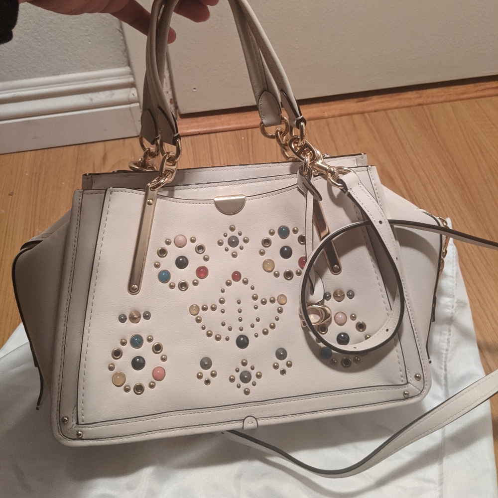 Coach dreamer with jeweled rivets in white